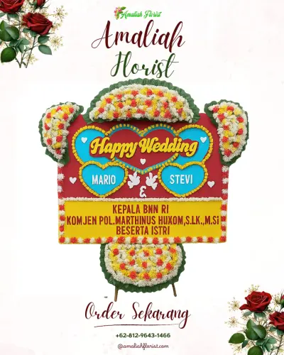 Karangan Papan Bunga Pernikahan di Jatirunggo